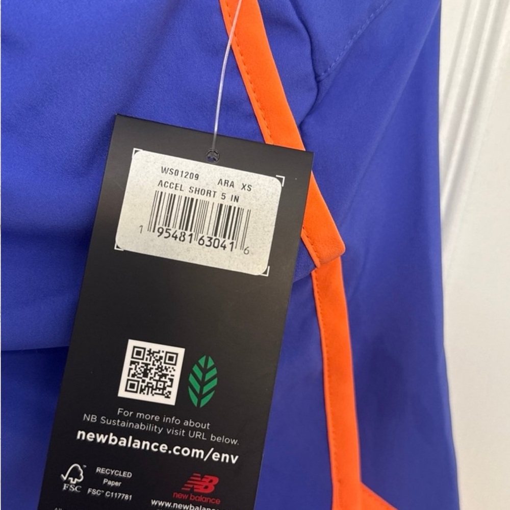 New Balance Blue and Orange Athletic Shorts